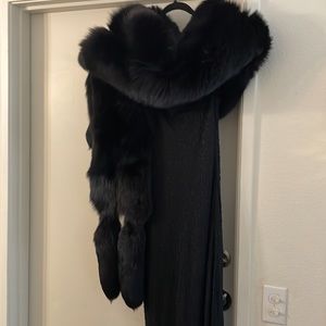 Rare! Hollywood Glamour Black Fox Stole